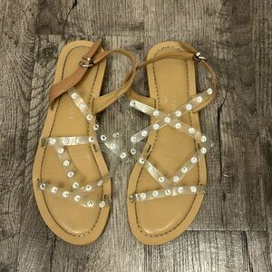 Chinese Laundry 8 1/2 clear studded sandals